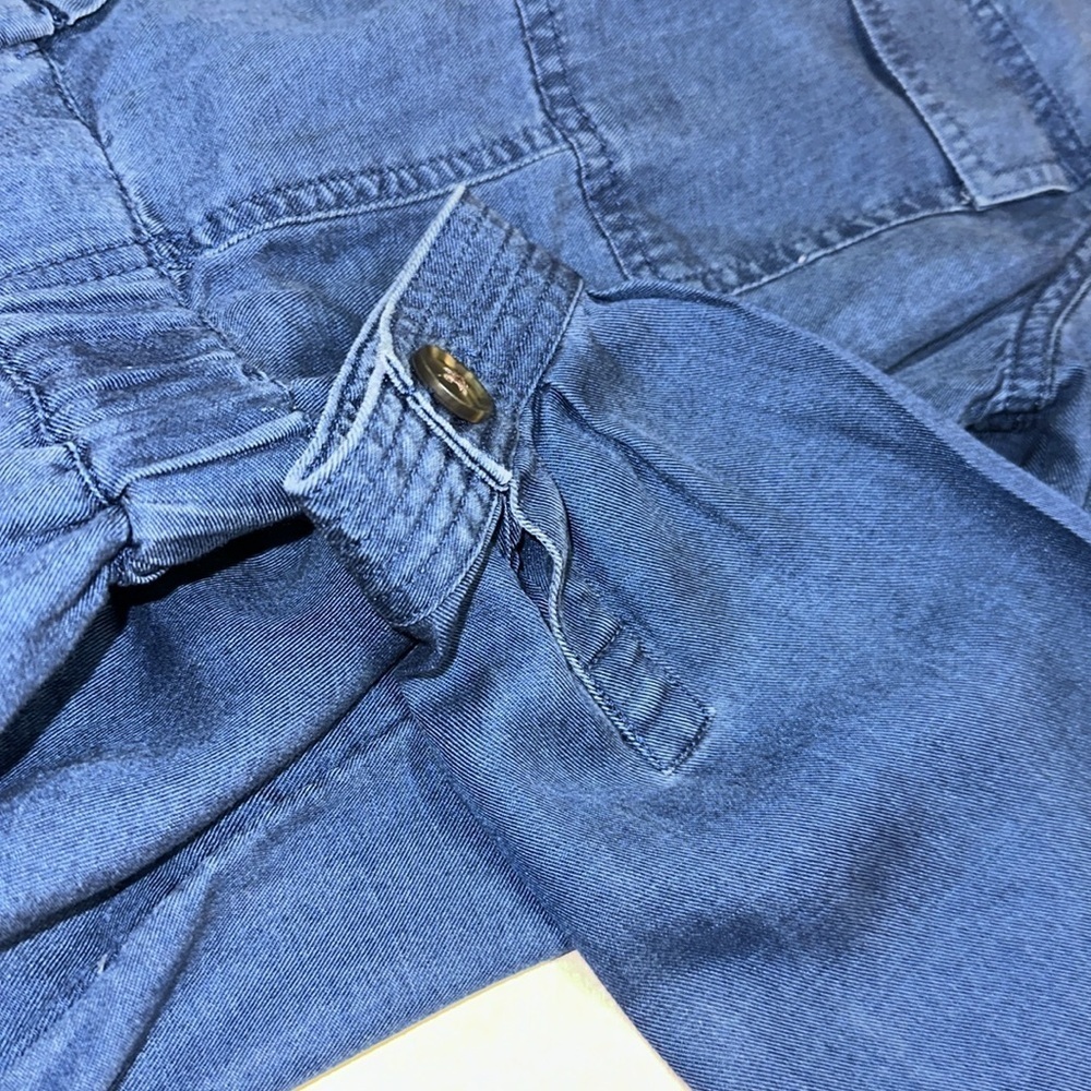 Banana Republic Tencil Blue Denim Longsleeved Jogger Flight Jumpsuit Size 8 NWOT - Picture 7 of 10